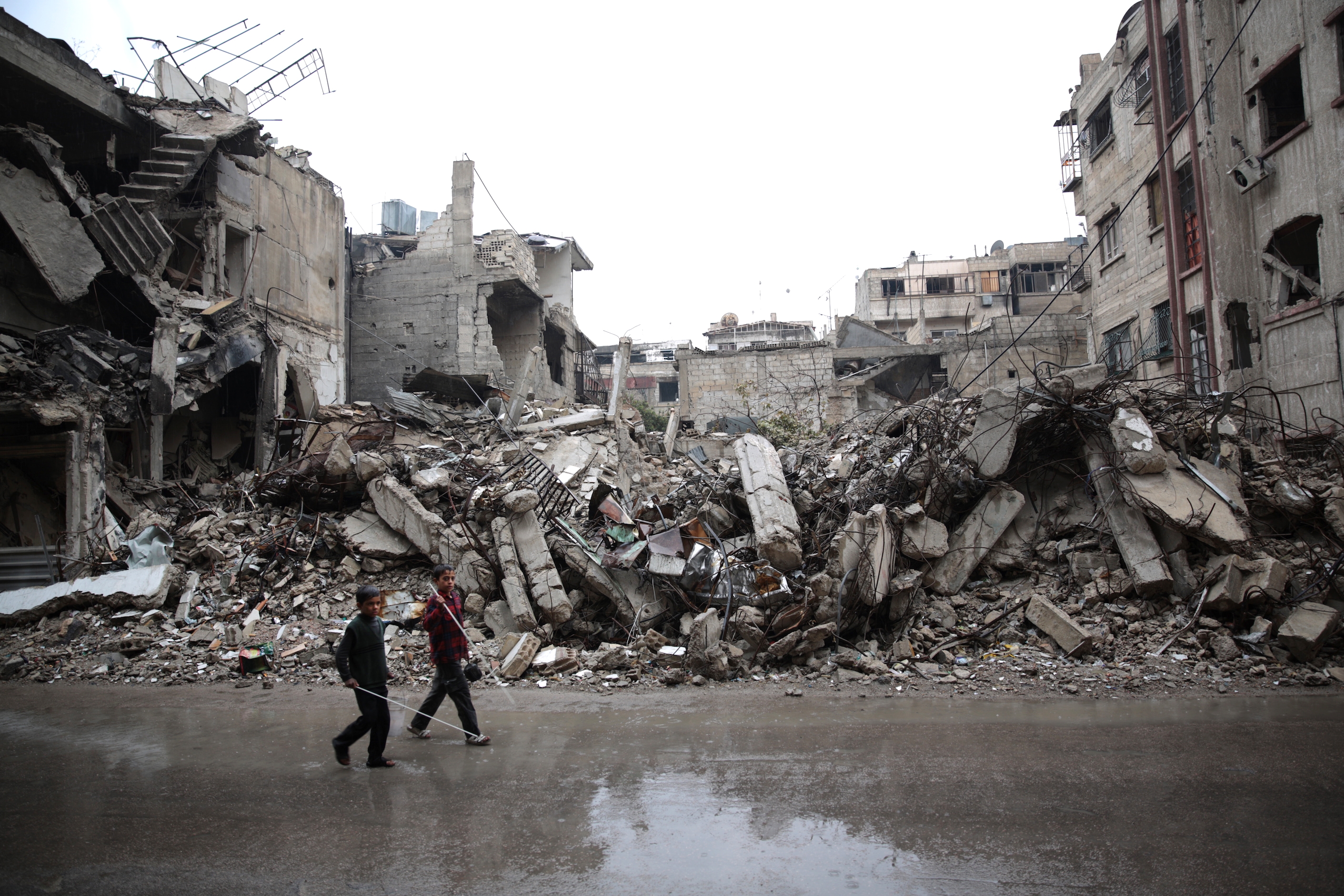  Guerra en Siria: Bombardeo coordinado sobre Damasco