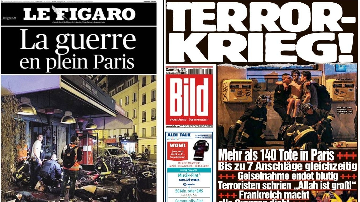  Atentados en ParísAsí amanecieron el sábado las portadas de los diarios del mundo