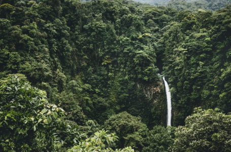 La Fortuna Waterfall, La Fortuna de San Carlos, Costa Rica. Original public domain image from Wikimedia Commons