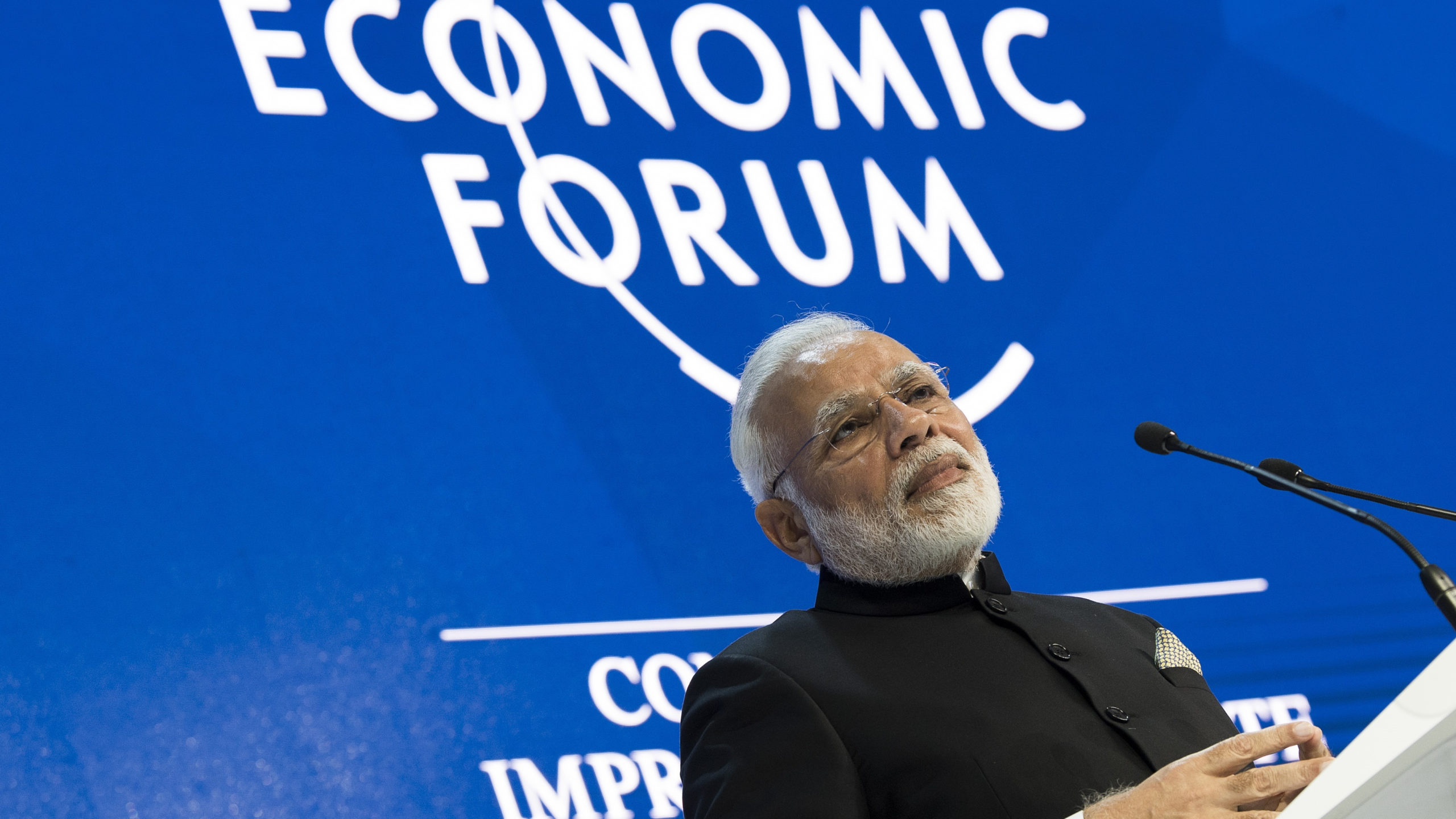 Narendra Modi, Prime Minister of India during the Opening Plenary at the Annual Meeting 2018 of the World Economic Forum in Davos, January 23, 2018. Copyright by World Economic Forum / Valeriano Di Domenico