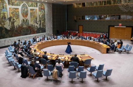 A wide view of the Security Council meeting on the situation in the Great Lakes region. The Council hears a Report of the Secretary-General on the implementation of the Peace, Security and Cooperation Framework for the Democratic Republic of the Congo and the Region.