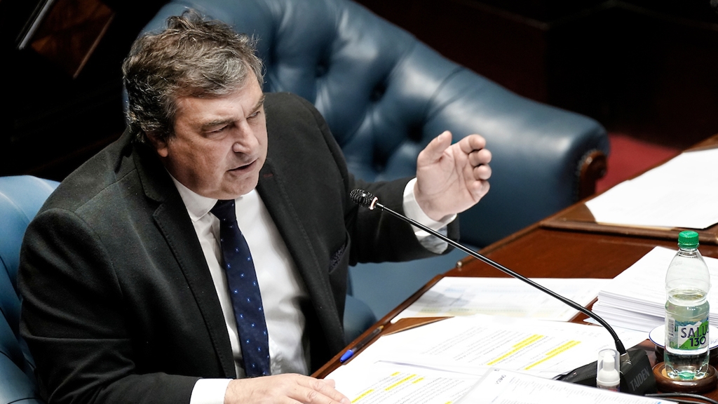 Sergio Botana en el Senado. Foto: Javier Calvelo / adhocFOTOS