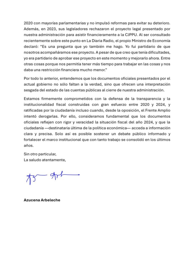 Carta publicada por Azucena Arbeleche - tercera parte