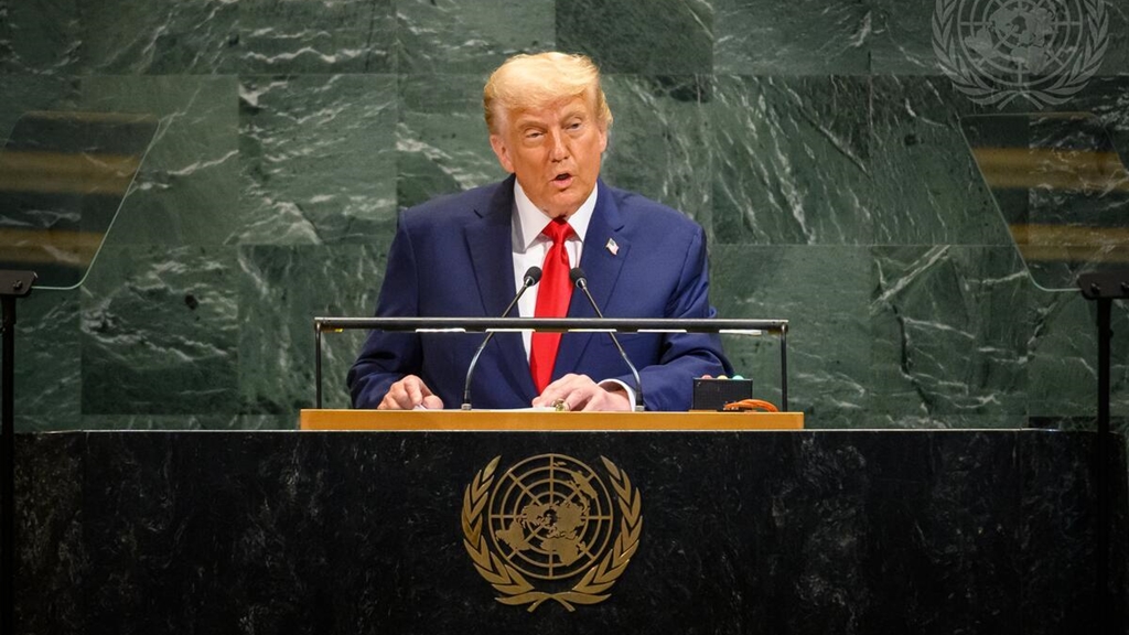 Donald Trump en el primer día de la 80º Asamblea de la ONU. Foto: Naciones Unidas