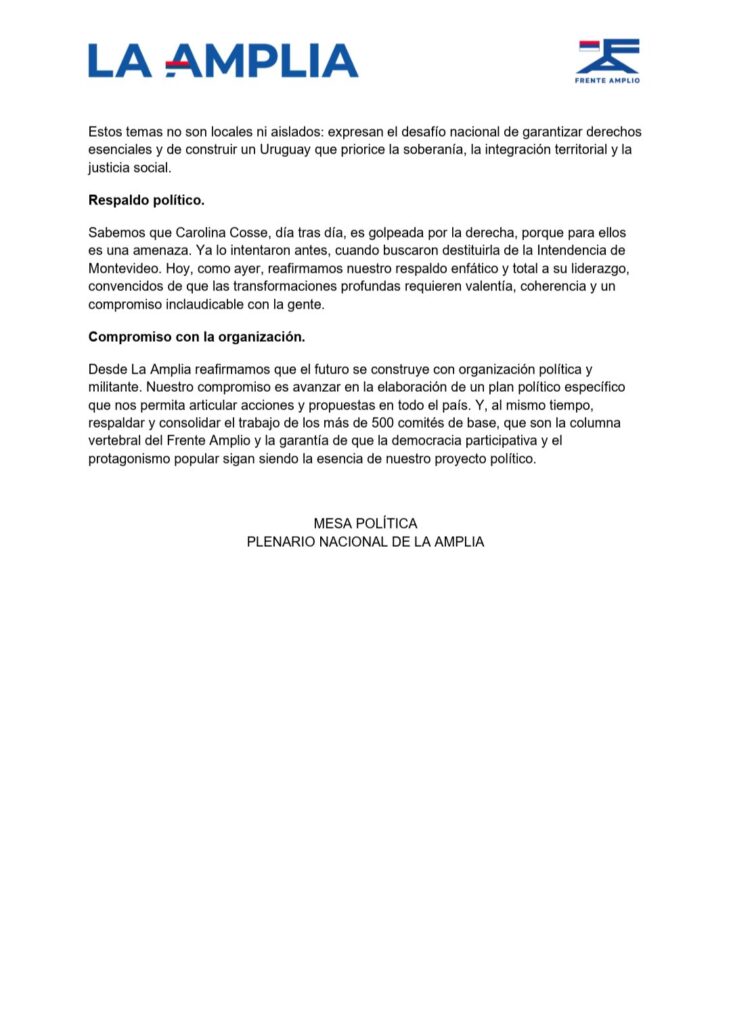 Declaración Política de La Amplia