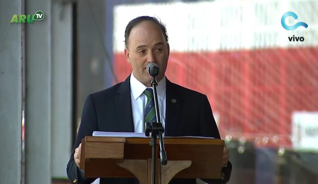 Rafael Ferber, presidente de la Asociación Rural del Uruguay, en el cierre de la Expo Prado 2025. Foto: Captura de video de ARU TV