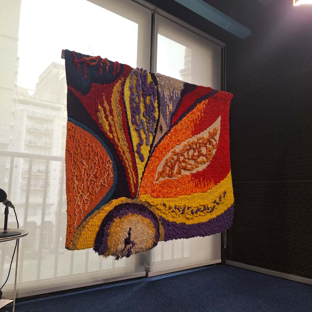 "Media Flor", Tejido en telar de Violeta Machado