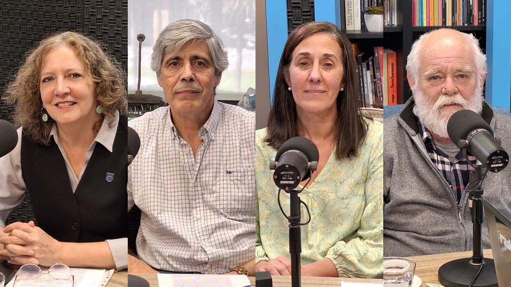 Virginia Bertolotti, Gustavo Seoane, Ana Meikle y, nuestro coordinador de la mesa, Héctor Musto.