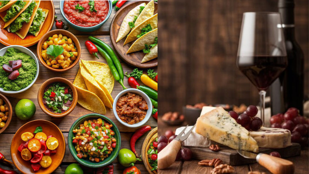 Comida mexicana y francesa