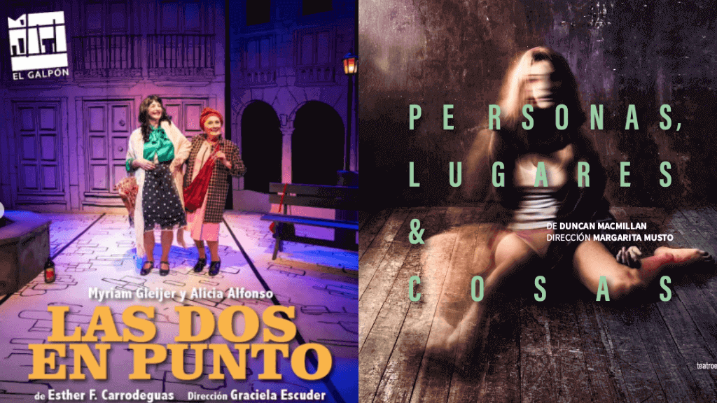 Afiches de obras del Teatro El Galpón en enero