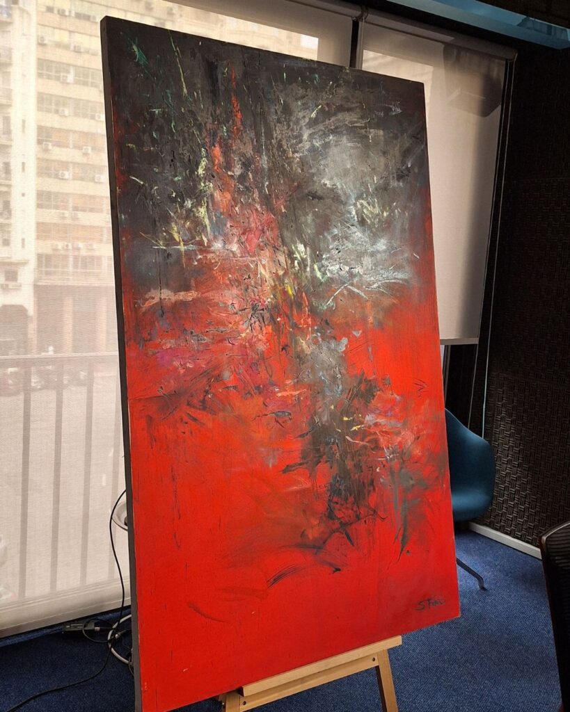 Obra en estudio de radio de Serrana Ferrés